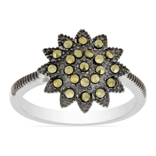  REAL AUSTRIAN MARCASITE GEMSTONE STYLISH RING IN 925 STERLING SILVER 